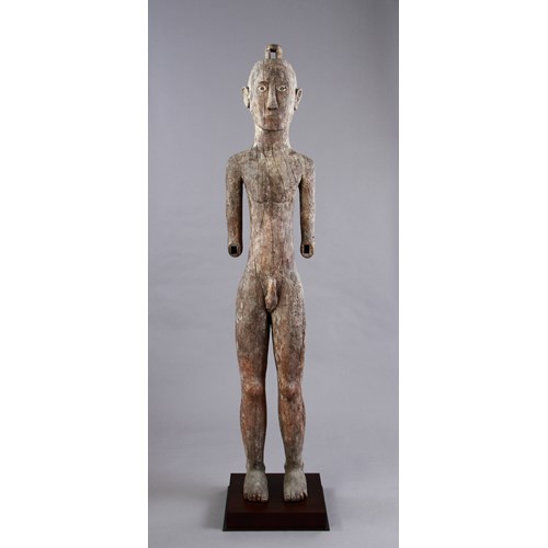 Two Indonesian South Sulawesi Toraja ‘Tau Tau’ Carved ‘Nangka’ Fruit Wood Male Ancestor Figures